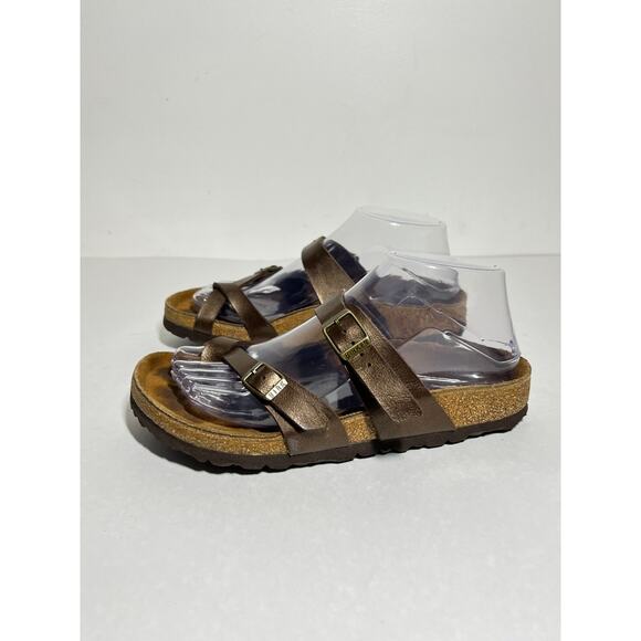 Birkenstock Bronze Birko Flor Mayari Toe Thong Adjust Sandal 37 Reg-Wide 6-6.5 - Picture 1 of 9